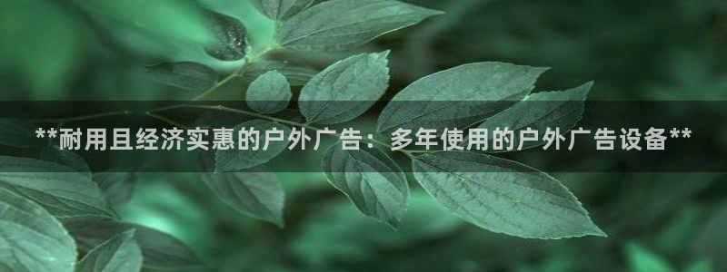 杏宇平台提现为什么这么久呢：**耐用且经济实惠的户外广告：多年使用的户外广告设备**