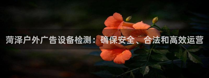 杏宇平台代理多少钱一个：菏泽户外广告设备检测：确保安全、合法和高效运营