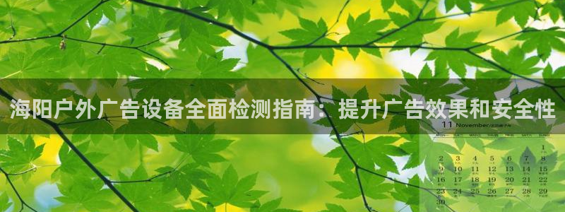 杏宇平台招商电话号码：海阳户外广告设备全面检测指南：提升广告效果和安全性