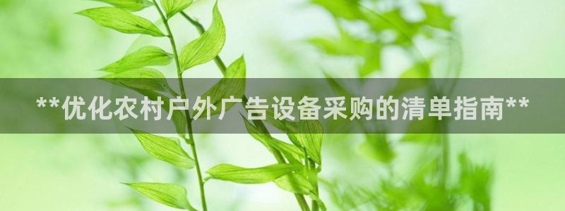杏宇平台代理多少钱：**优化农村户外广告设备采购的清单指南**