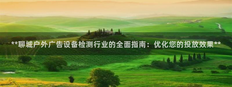 杏宇平台代理多少钱一个月：**聊城户外广告设备检测行业的全面指南：优化您的投放效果**