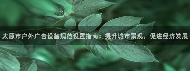 杏宇平台注册地址：太原市户外广告设备规范设置指南：提升城市景观，促进经济发展