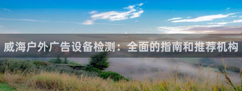 杏宇平台代理多少钱一个：威海户外广告设备检测：全面的指南和推荐机构