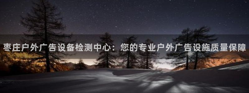 杏宇平台代理怎么样：枣庄户外广告设备检测中心：您的专业户外广告设施质量保障