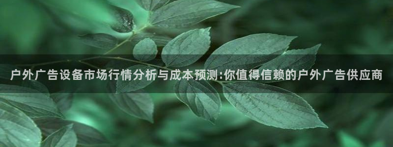 杏宇平台注册地址：户外广告设备市场行情分析与成本预测:你值得信赖的户外广告供应商