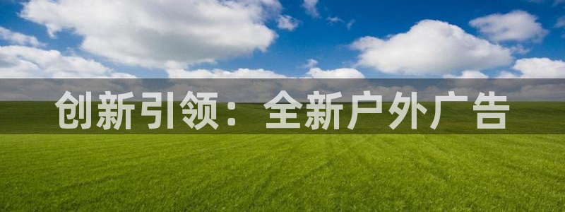 杏宇平台代理怎么样：创新引领：全新户外广告