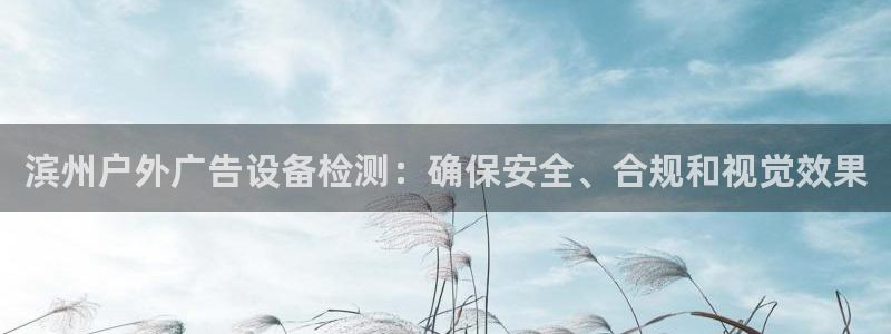 杏宇平台主管：滨州户外广告设备检测：确保安全、合规和视觉效果