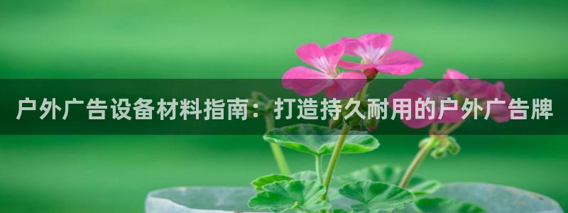 杏宇平台是什么：户外广告设备材料指南：打